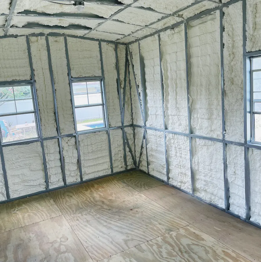 Closed-cell spray foam insulation applied to wall cavities in a residential project in Fair Oaks Ranch